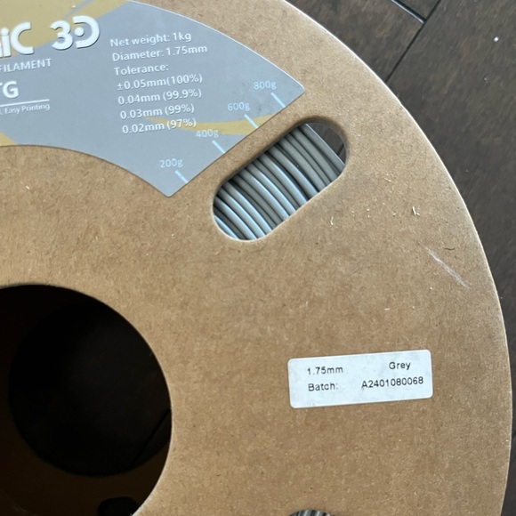 Duramic 3D PETG grey 3D printing filament - Picture 3 of 5